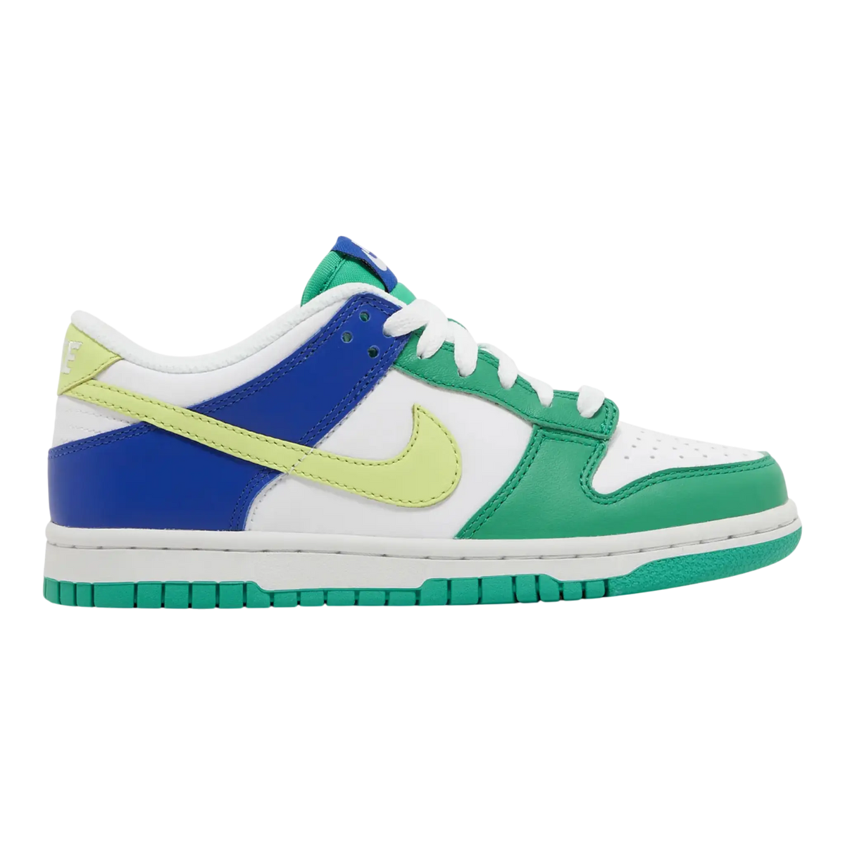 Nike Dunk Low Kids Sneakers White/Light Lemon/Stadium Green