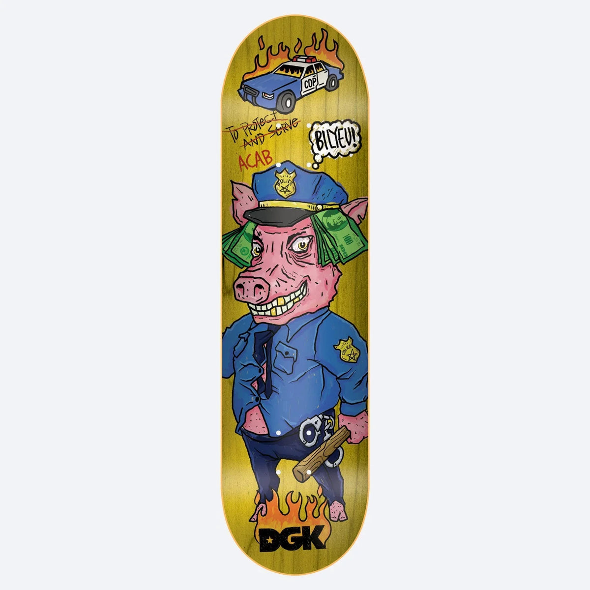 DGK Protect and Serve Bilyeu Skateboard Deck - 8.06″ Yellow