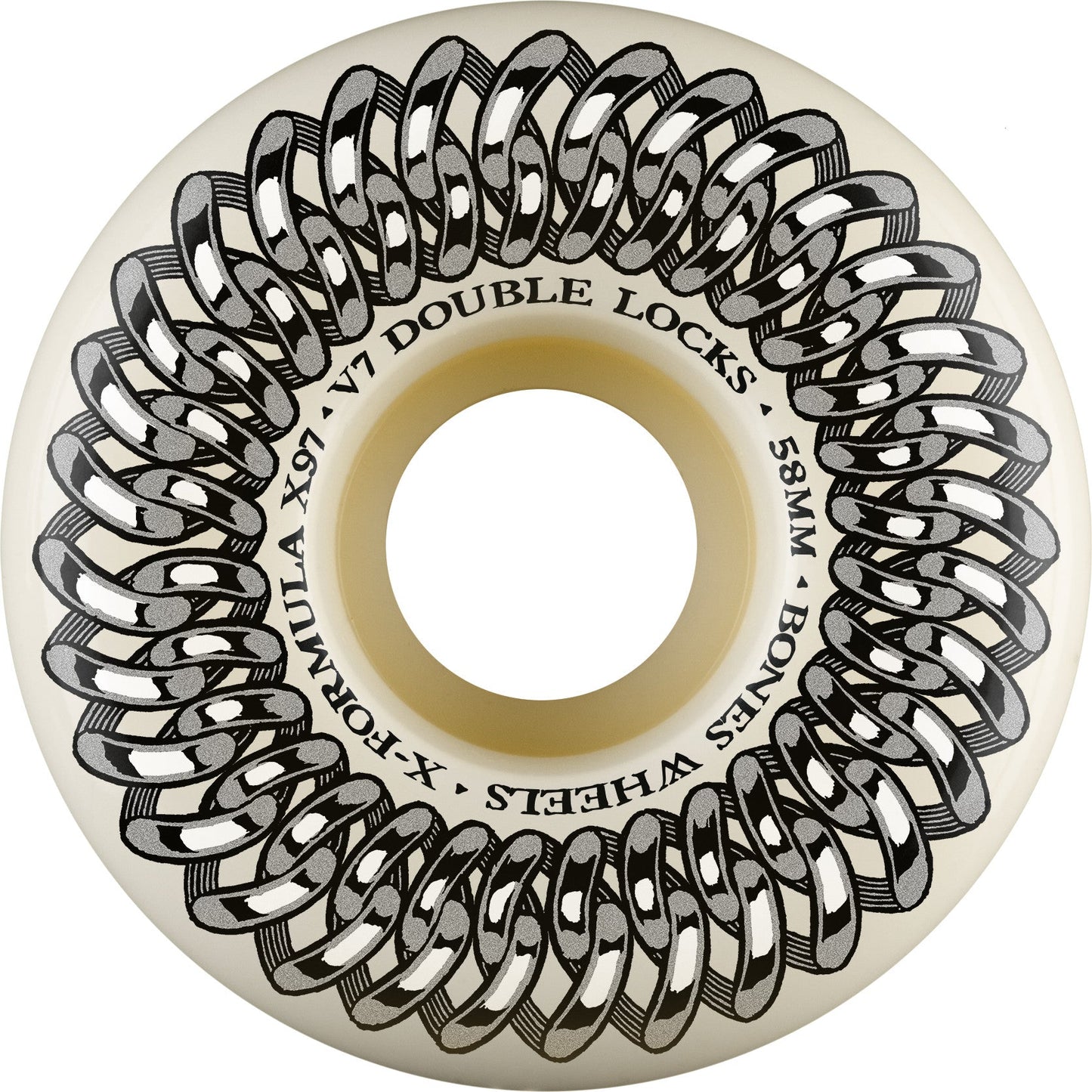 Bones X-Formula Double Lock V7 Sidecut 58mm 97a Wheels - White (Set of 4)