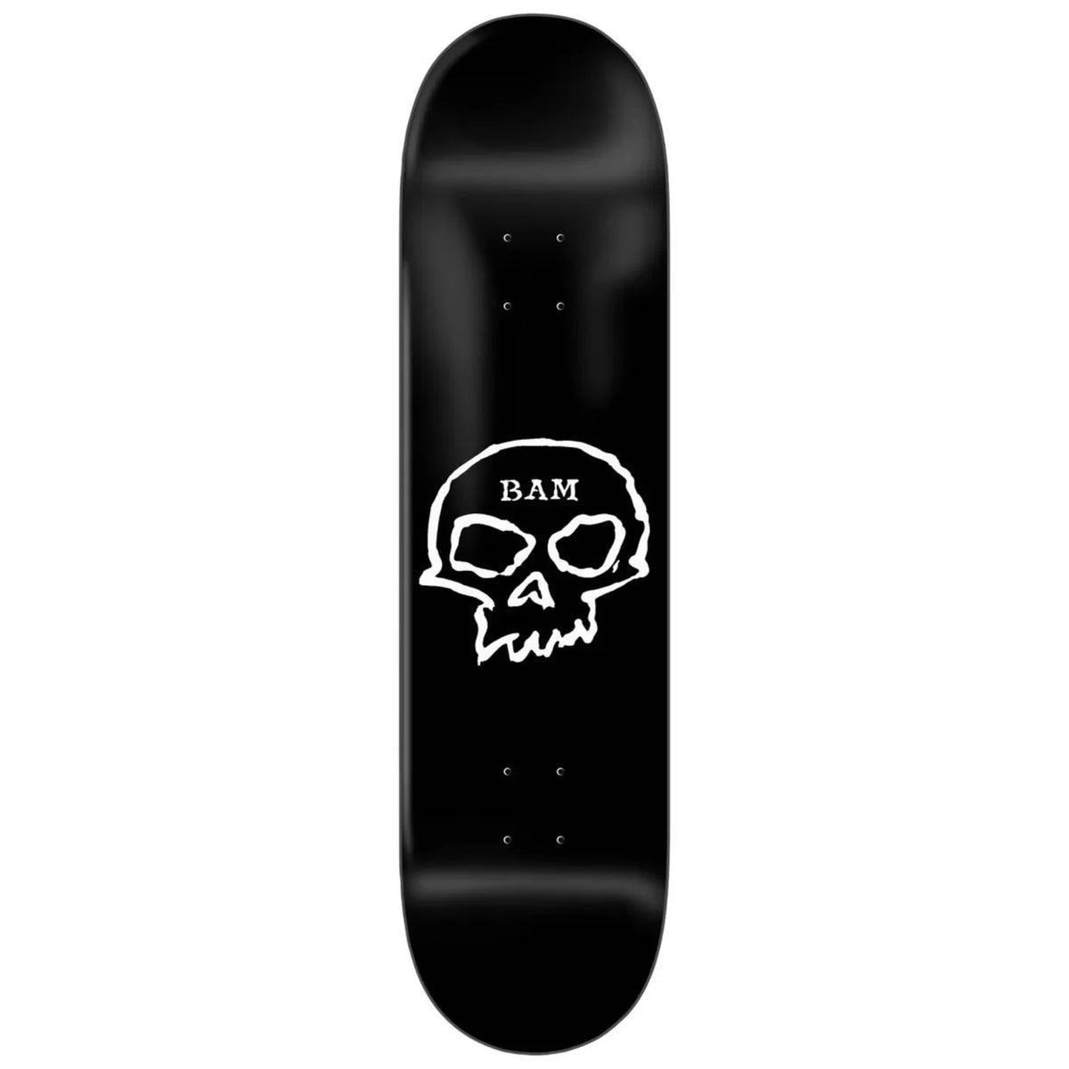 Zero Bam Single Skull Skateboard Deck - 8.25″ Black Dipped