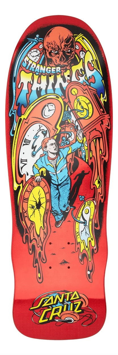 Santa Cruz x Stranger Things Grabke Max Melting Clock Skateboard Deck - 9.7″