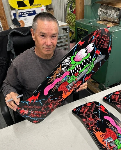 Santa Cruz x Stranger Things Signed Meek Eddie Slasher Skateboard Deck - 10.1″