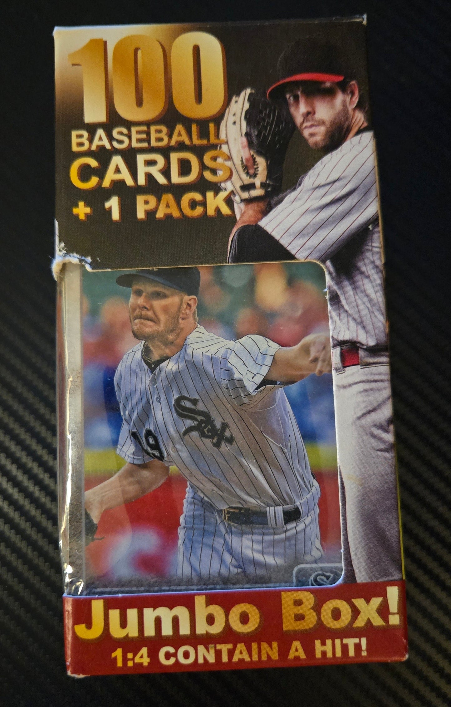 100 Baseball Cards + 1 Sealed Pack Jumbo Box