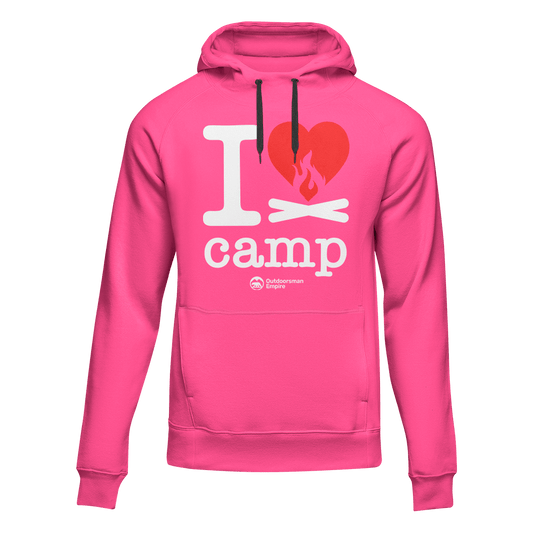 I Love Camp Adult Fleece Hoodie