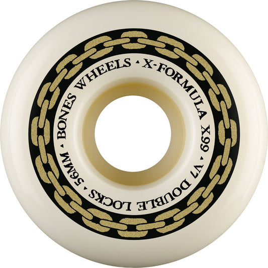 Bones X-Formula Double Locks V7 56mm 99a Wheels - White (Set of 4)