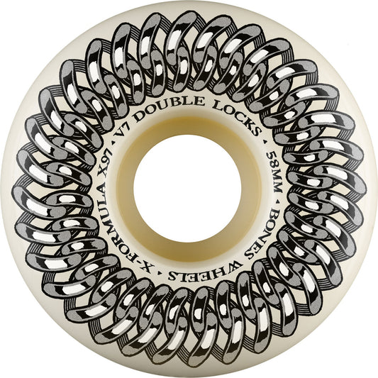 Bones X-Formula Double Lock V7 Sidecut 58mm 97a Wheels - White (Set of 4)