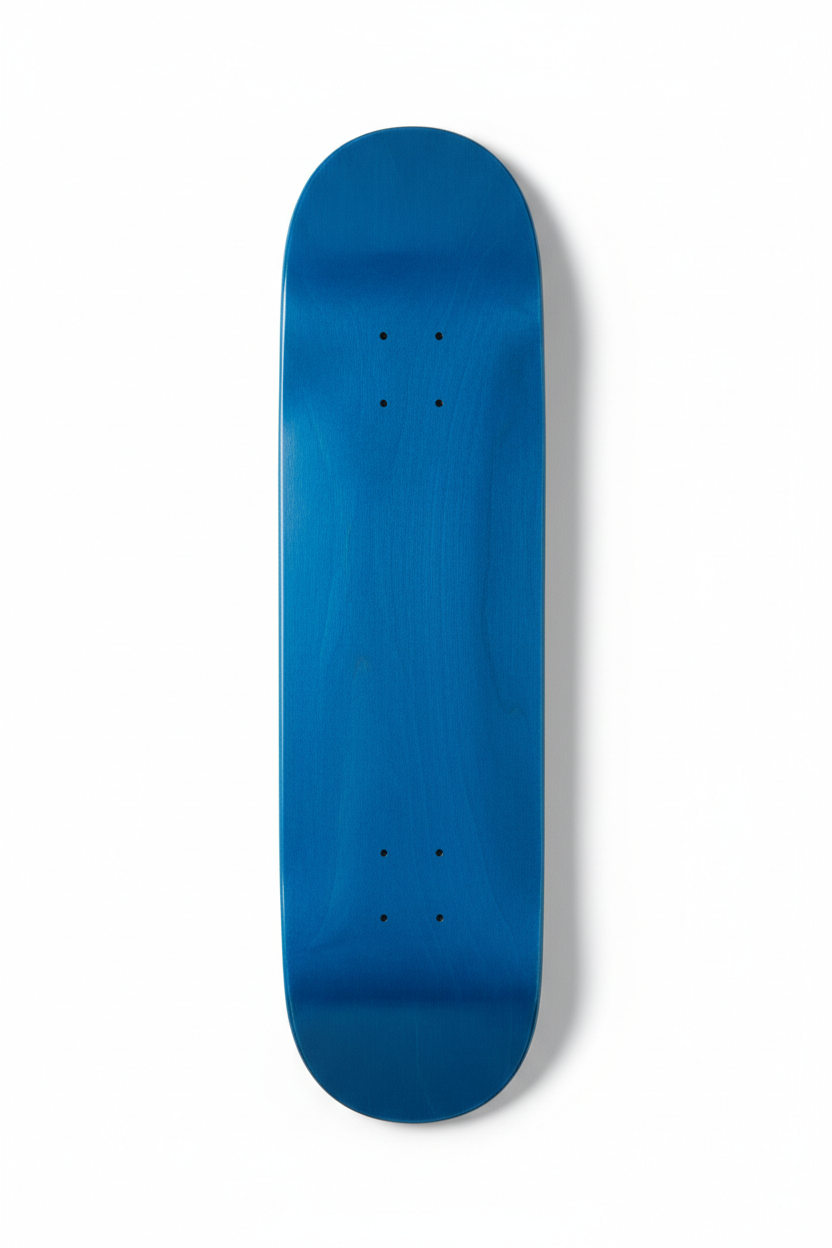 Blue Blank Skateboard Deck