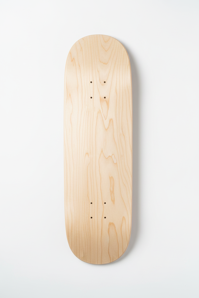 Blank custom skateboard deck - natural maple wood
