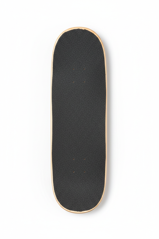 Skateboard Deck with Black Grip Tape Top View